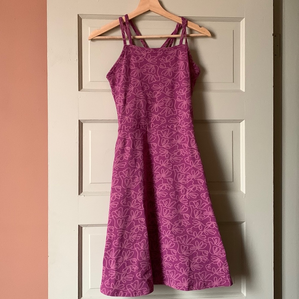 Pact Organic Cotton Fit & Flare Strappy Dress Verbena Tulip- M